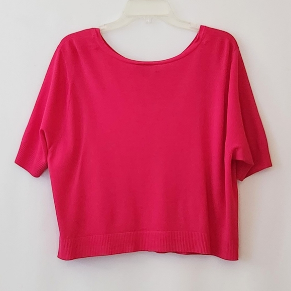 I.N. Studio Pink Cropped Short Sleeve Sweater womens size 18w - Picture 8 of 10